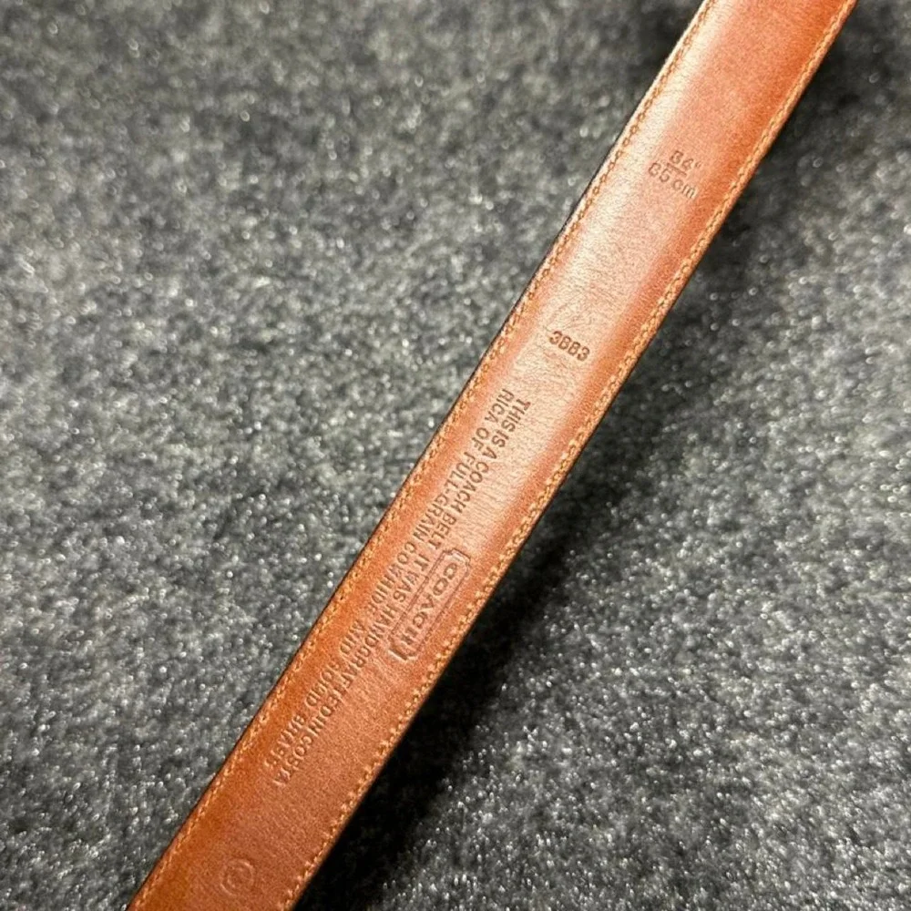 Vintage Coach Leather Belt 34 Brown Brass Buckle 3883 Old Money Preppy